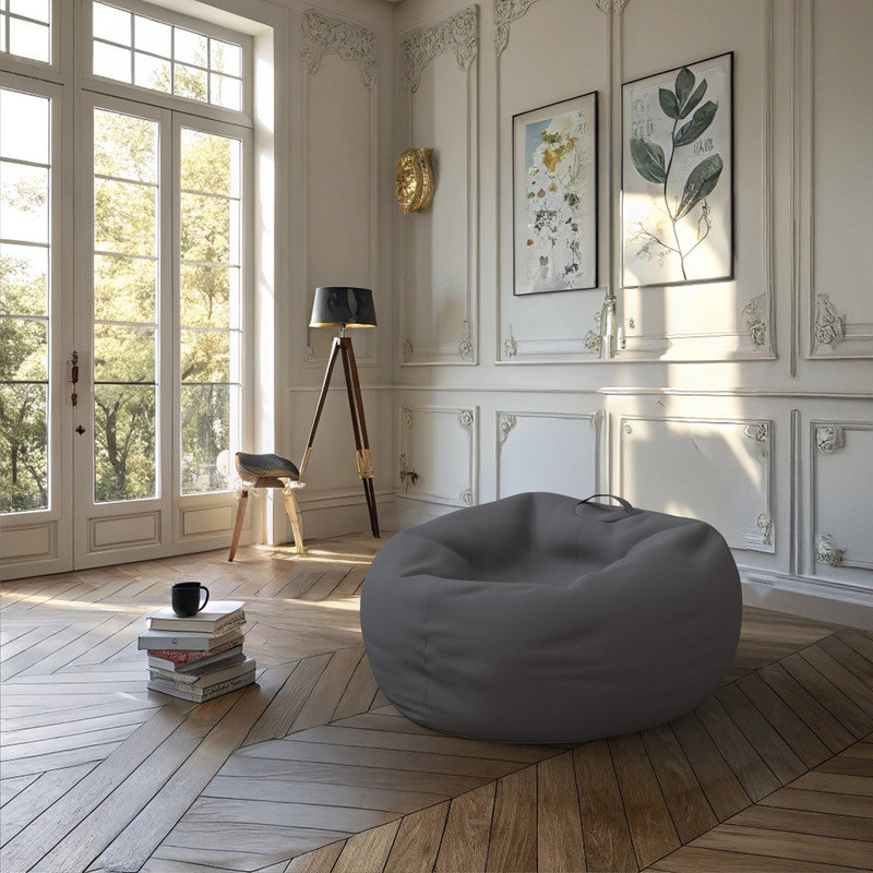 Housse pour fauteuil à billes d'extérieur (sac seulement, moyen), Polyester gris, H 20 po x l 20 po x P 31 po