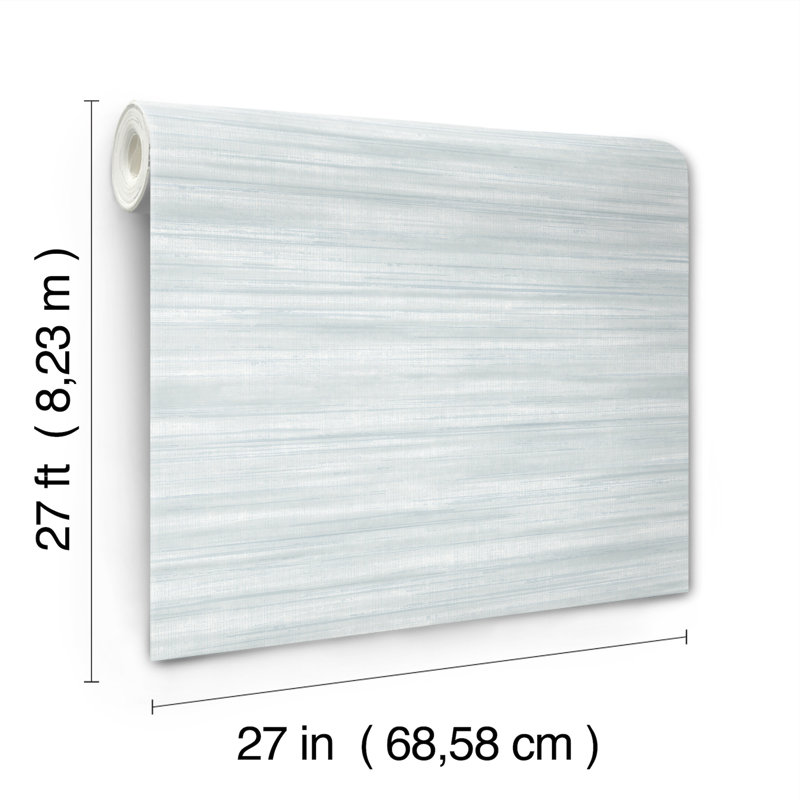 Brushed Linen Abstract Wallpaper Double Roll, Light Blue