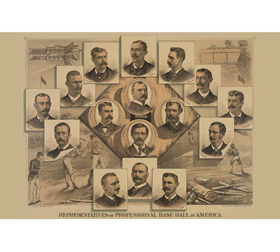 Représentant de baseball professionnel aux états-unis-impression d’art graphique