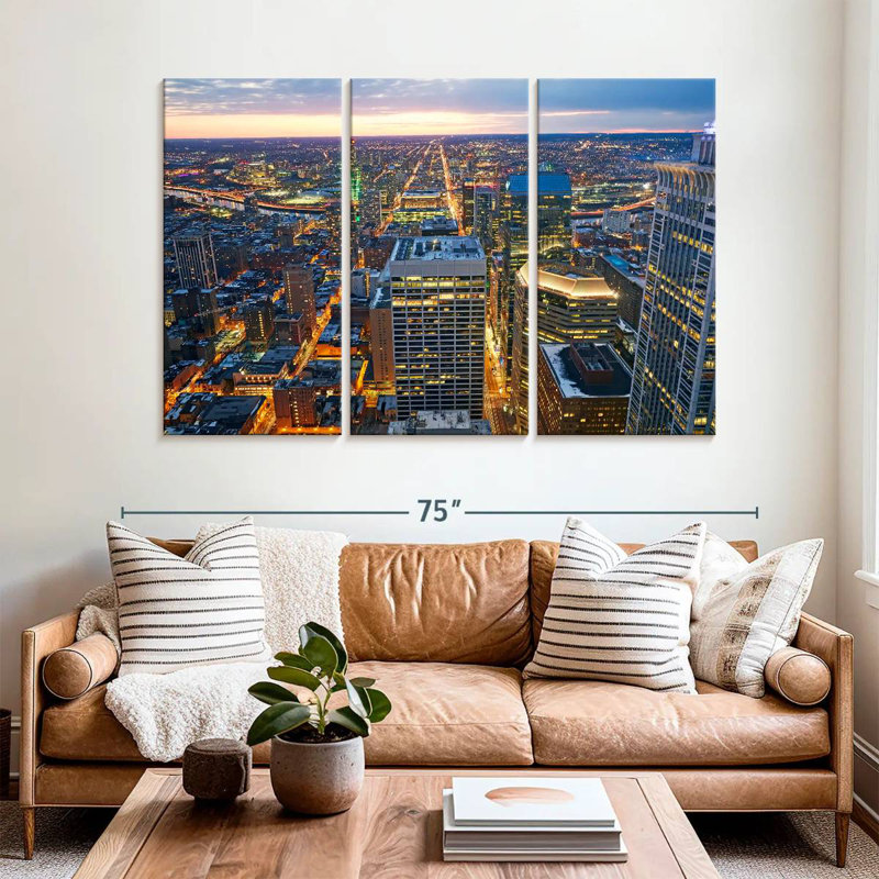 Sebbie Downtown Philadelphia Lights, 42" H x 65" W