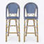 Tabourets de bar 4 pieds en aluminium bleu sarcelle avec repose-pieds-1806797499