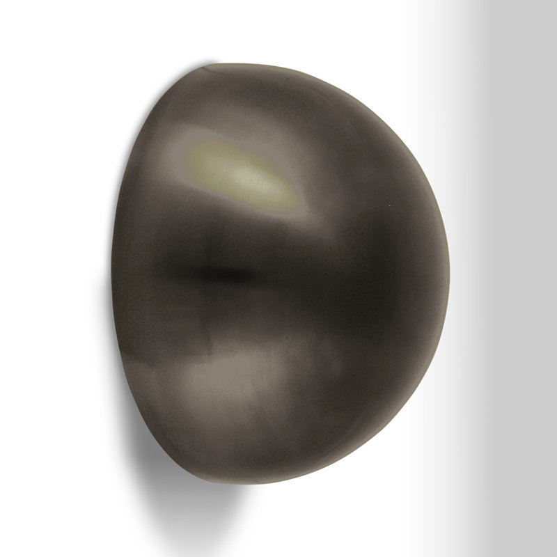 Demi-boule P 10 po, mica mat, Noir mat, H 10 po x l 10 po x P 5 po