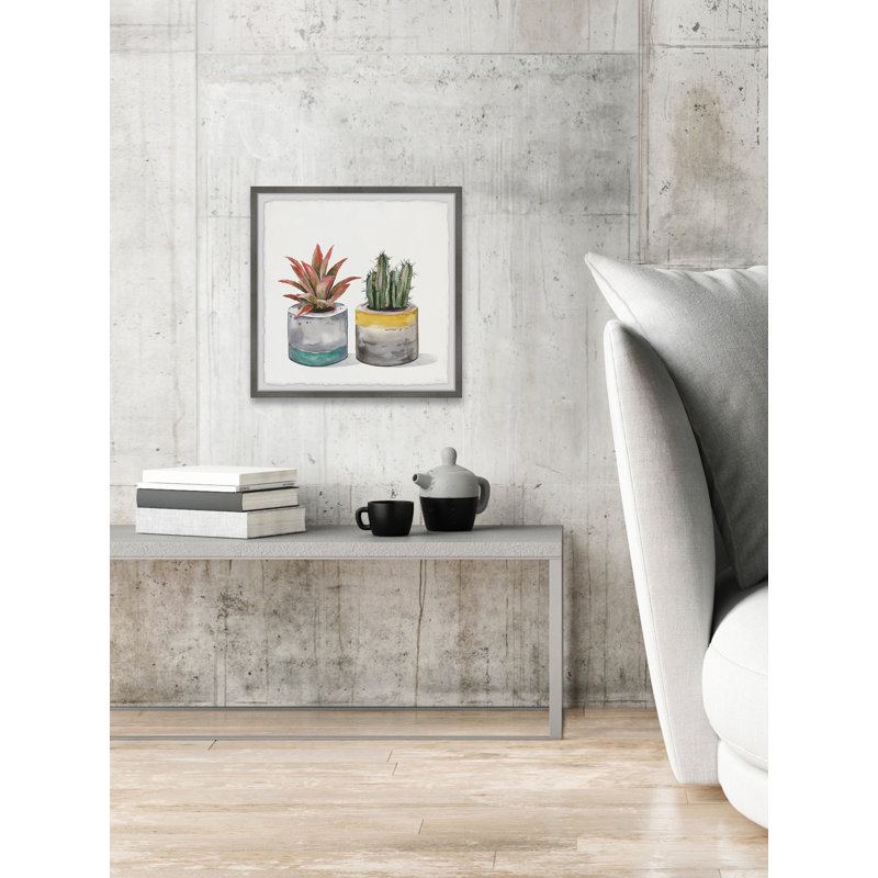 «Paire de plantes grasses», reproduction encadrée, H 24 po x l 24 po x P 1,5 po