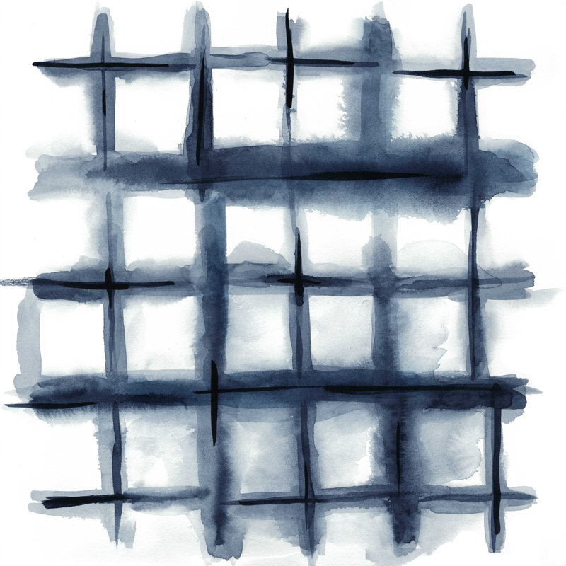 Indigo Study III, H 30 po x l 30 po x P 1,25 po