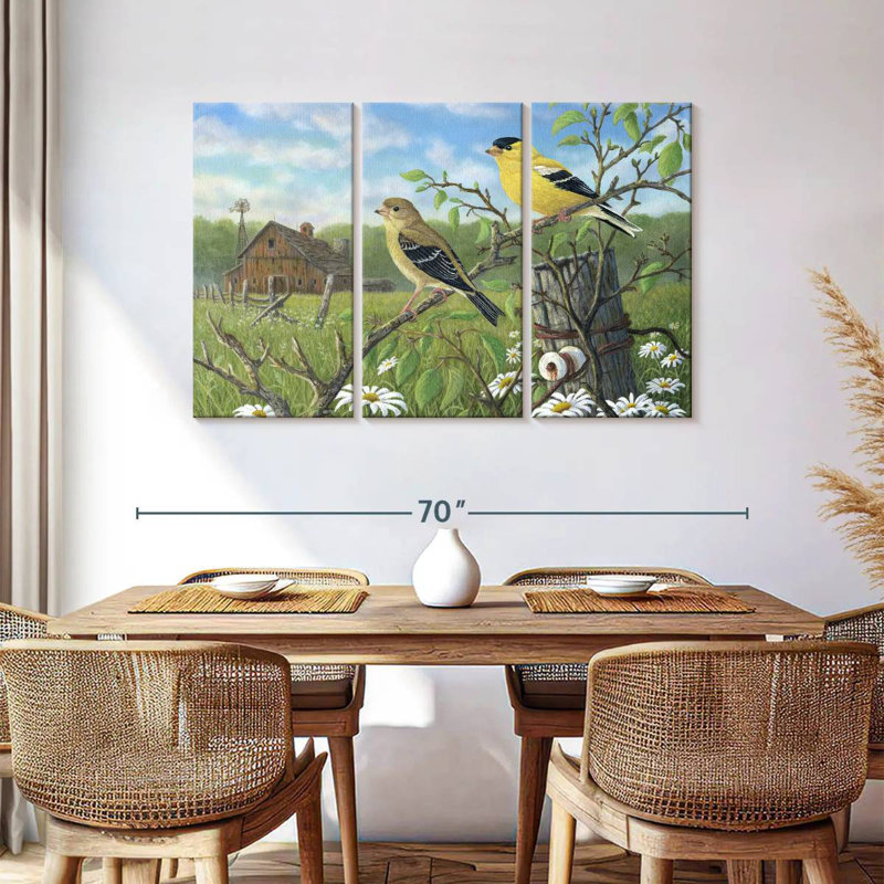 Brampt Golden Moment Finches, 36" H x 57" W
