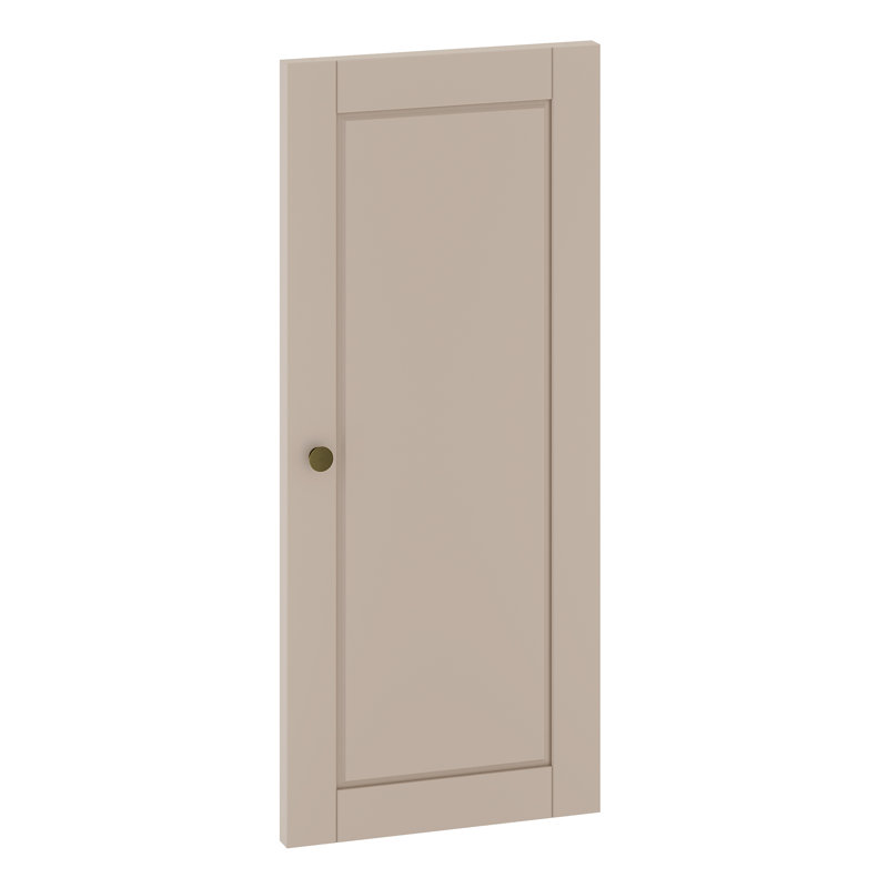 Ensemble de porte à panneau surélevé 100% bois massif Wilken, Beige