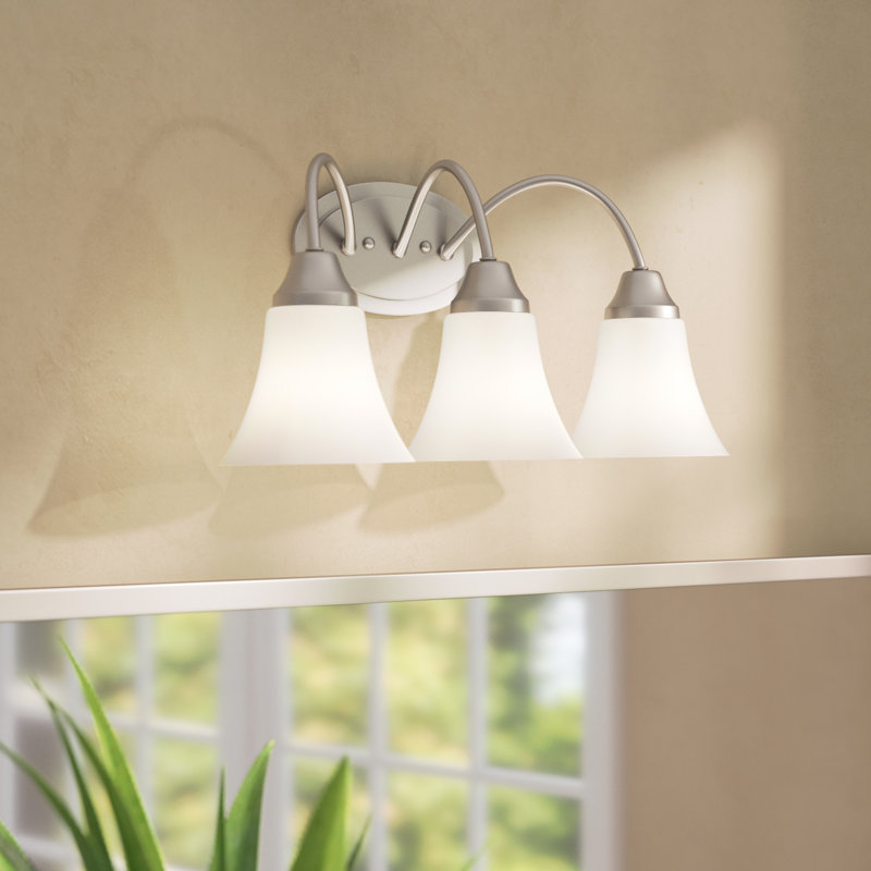 Holman Three Light Wall / Bath from Generation Lighting , Brushed Nickel, White