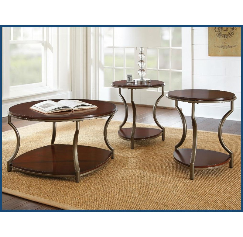 Table basse Merlot Brown Bois franc, avec des pieds courbés élégants et amp; Rangement inférieur