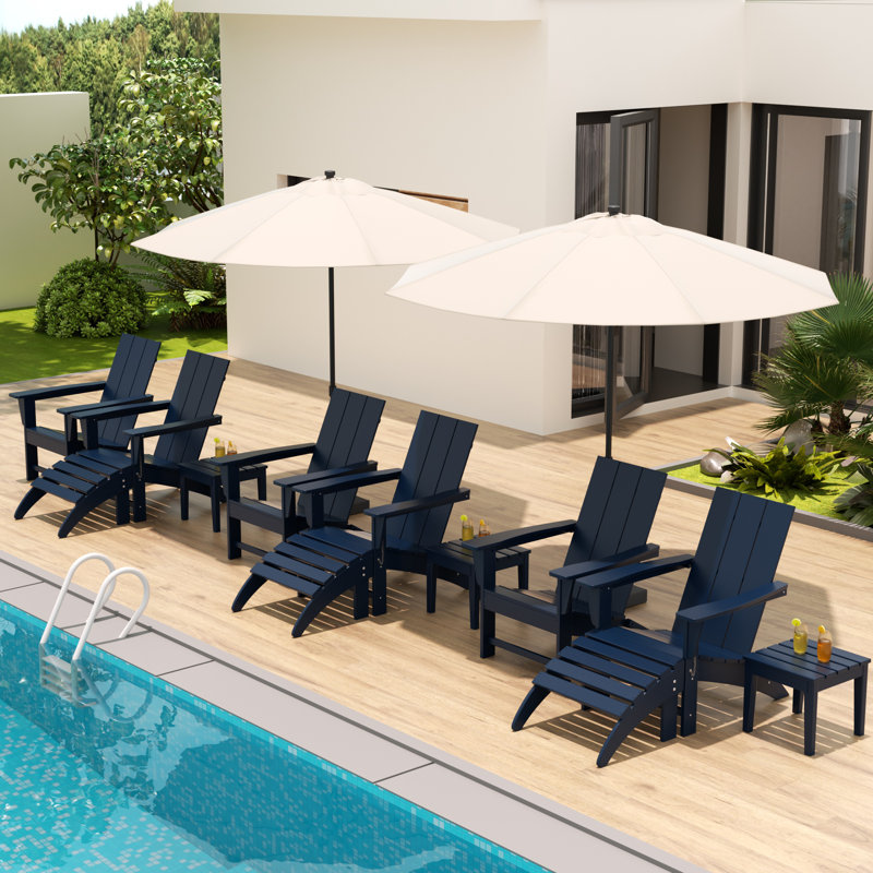 Joubert 6 - Person Patio Conversation Set, Navy Blue