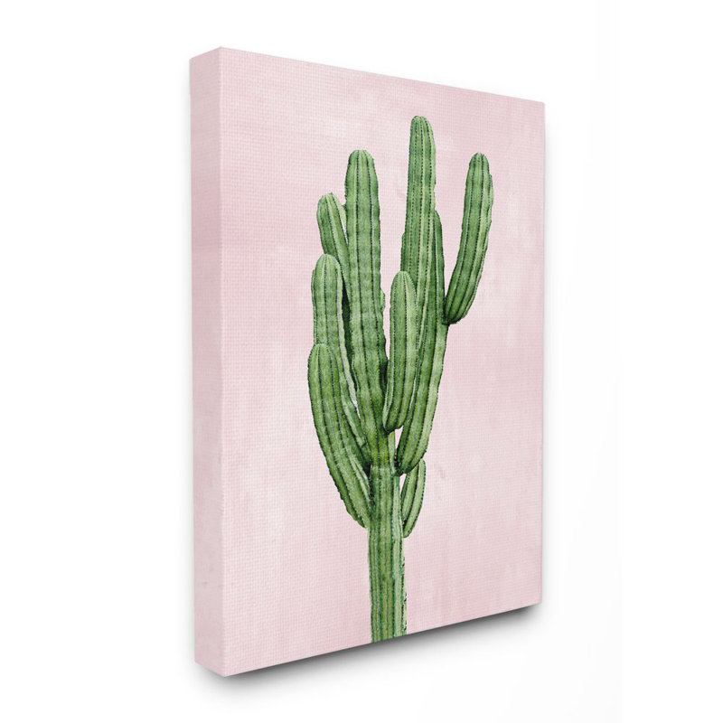 «Desert Cactus Plant Minimal Succulent Nature Pink Green» par Ziwei Li - impression d'art graphique, H 40 po x l 30 po