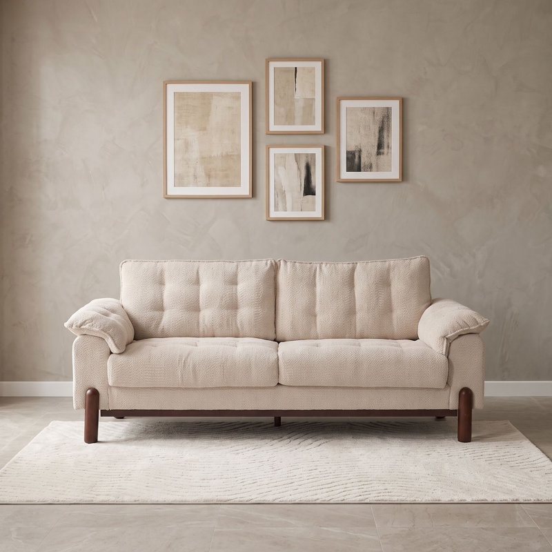 Canapé moderne avec siège rembourré, Beige