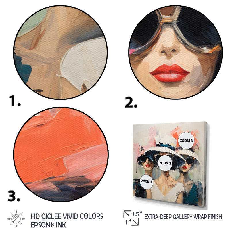 Collection Fashion Hats - imprimé, 44" H x 44" W, Toile tendue