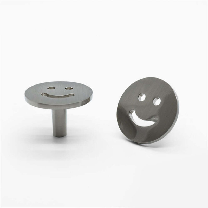 Smiley Circle Knob, Satin Nickel