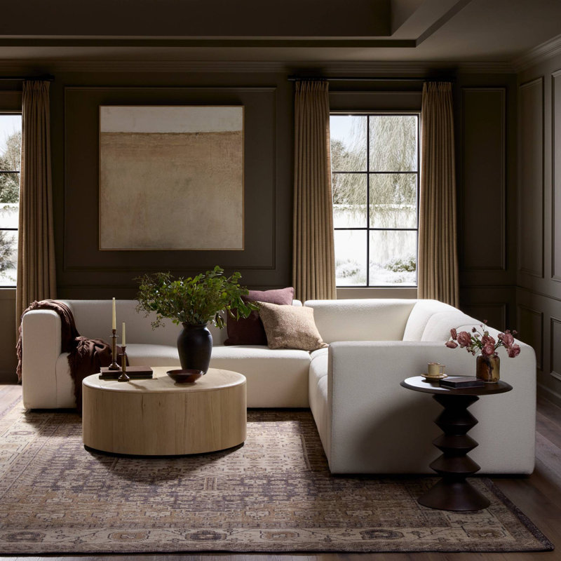 Lawndale Sectional, Saxon Charcoal Polyester Blend
