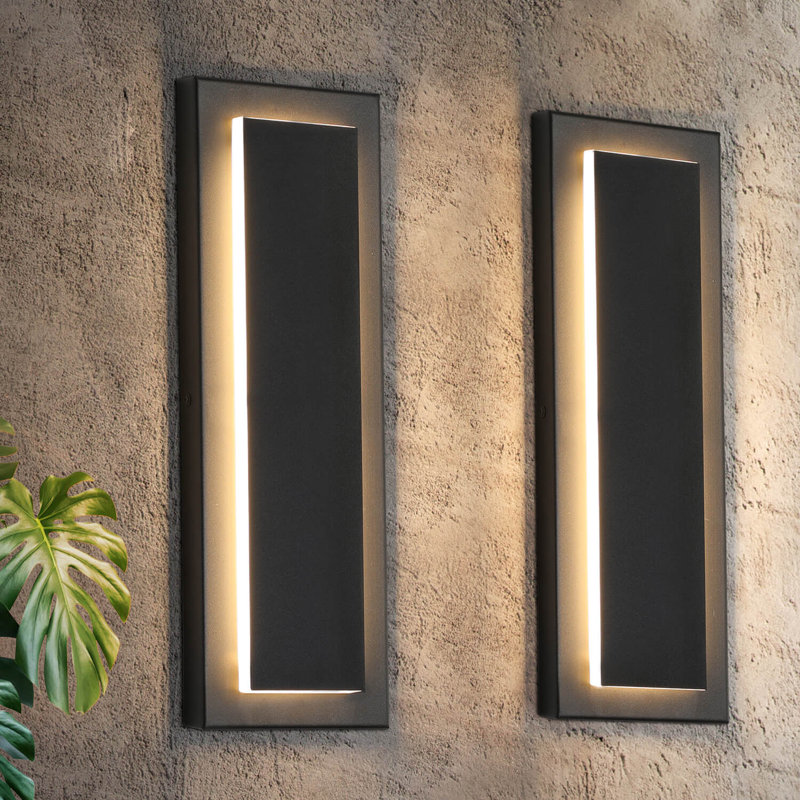 2 Packs Adali 15.7IN Wall Sconce., 15.7'' H x 5.1'' W x 1.5'' D, Matte Black