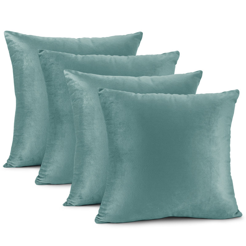 Velvet Reversible Pillow Cover, 18"H x 18"W, Teal