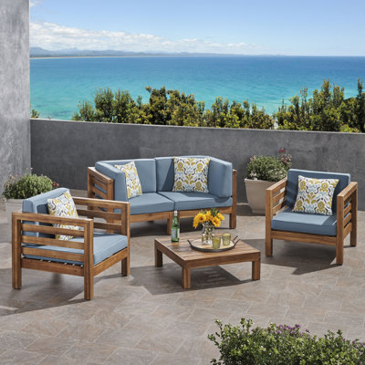 Maher 4 Piece Sofa Seating Group with Cushions by Beachcrest Home