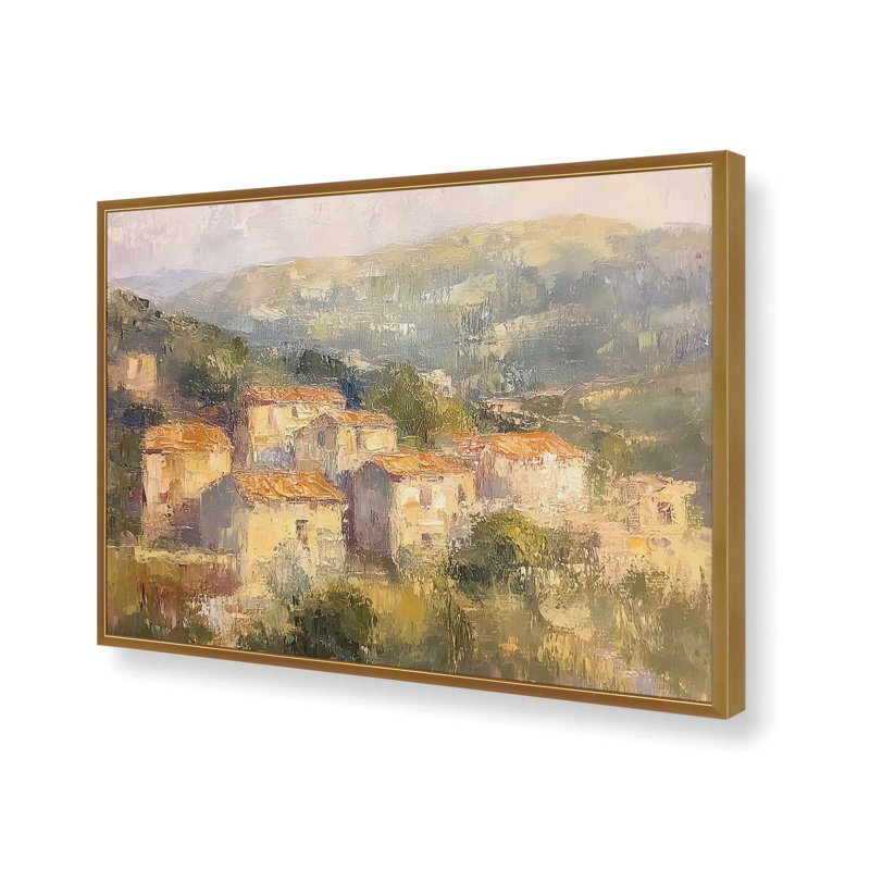 Reproduction d'art campagne italienne par Heidi Kuntz, L 16 po x H 12 po, Doré, Framed Print