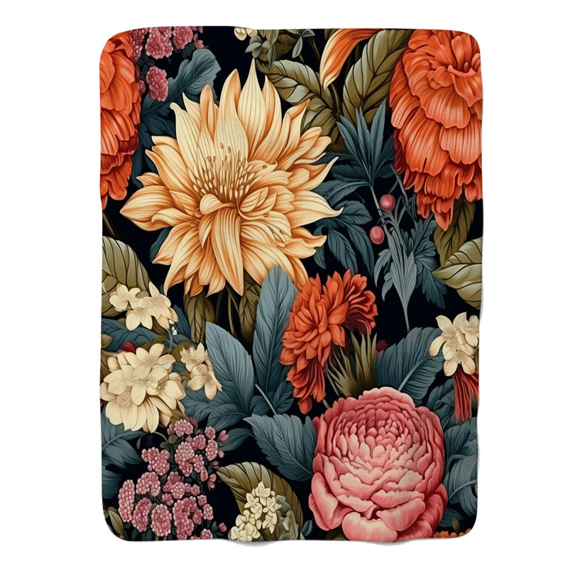 Floraison sauvage - couverture de qualité supérieure 1 pièce, Lit simple