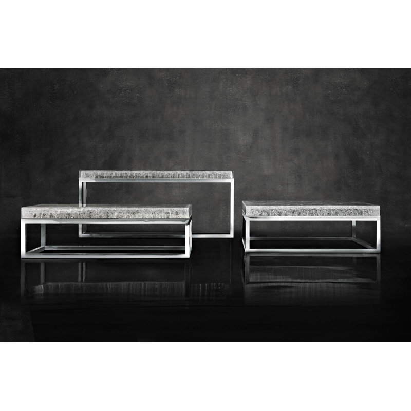 Arctic Elegance Polished Stainless Steel Large Console Table