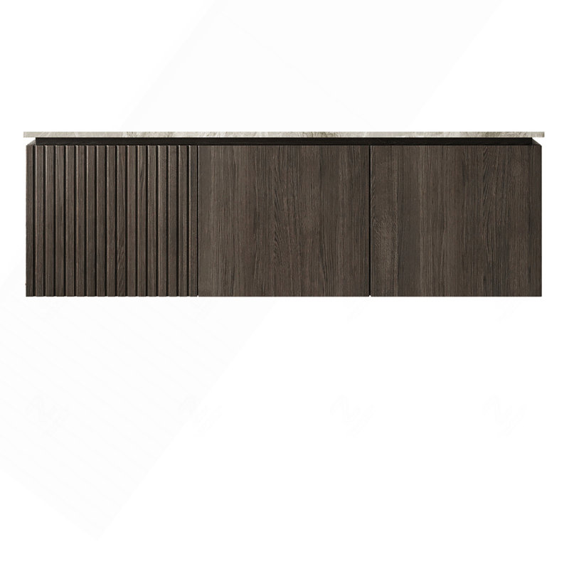 Armoire 48 po en contreplaqué espresso avec deux portes et un tiroir, sans cuve et sans couvercle, sans couvercle et évier