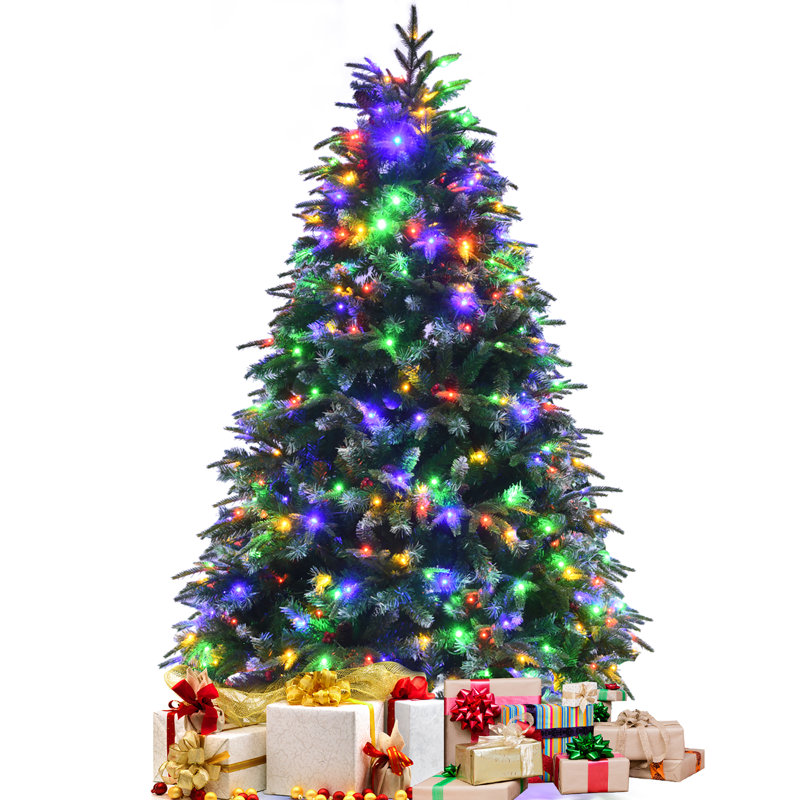 Arbre de Noël vert pin artificiel réaliste et pommes de pin, H 5 pi