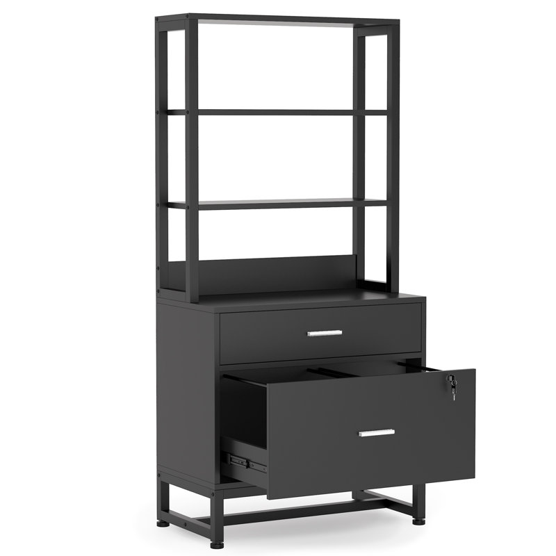 Grigorii 29.52'' Wide 2 -Drawer File Cabinet, Black