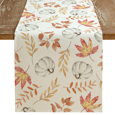Pumpkin Maple Leaf Fall Table Runner