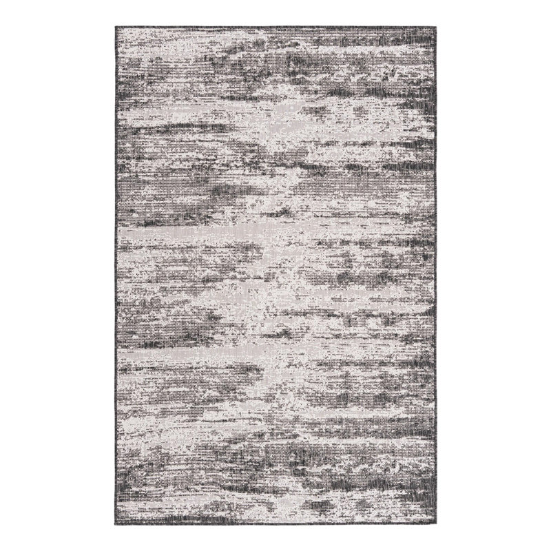 Tapis d'extérieur moderne gris anthracite Noushin, Rectangle 5 pi 3 po x 7 pi 10 po