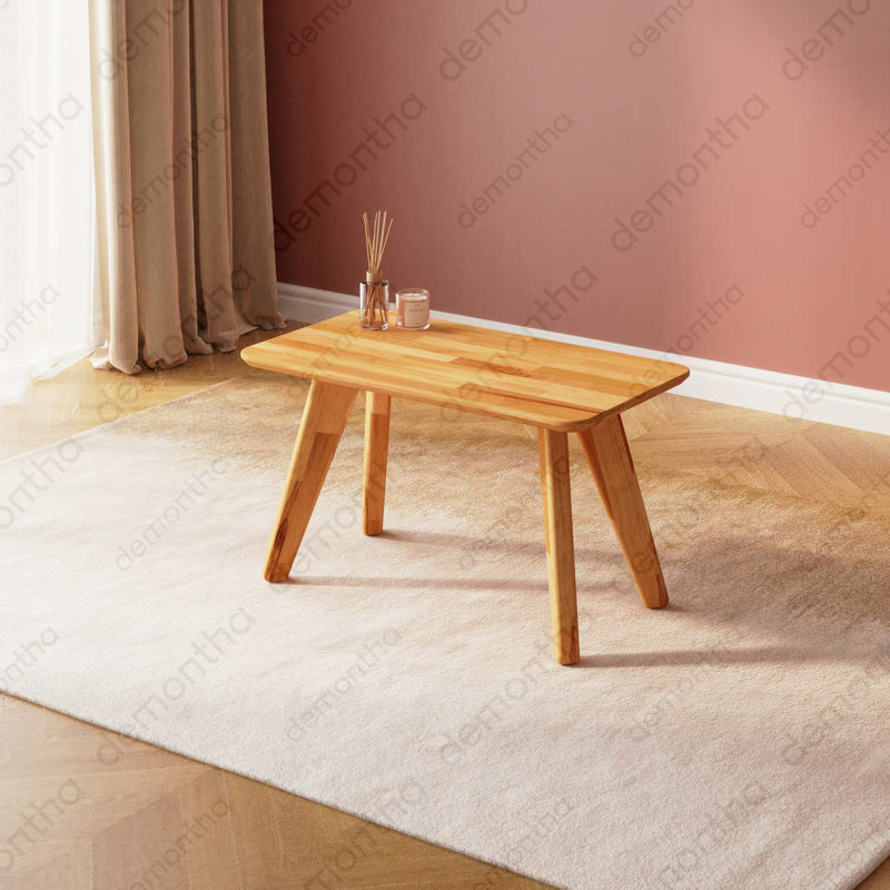 Dakota Solid Wood Coffee Table, Rectangular Minimalist Centre Table for Living Room, 17.7" H x 31.5" L x 17.3" W