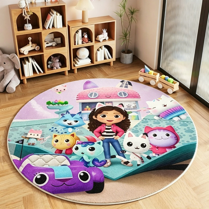 Tapis pour maison de poupée Gabby's Dollhouse, 39,4 pouces de diamètre