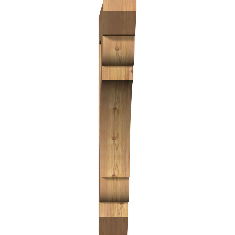 H 5.5'' W D Wood Bracket / Corbel, Western Red Cedar, 42" H x 5.5" W x 36" D