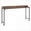 Bureau au-dessus du lit, bois brun rustique | Hauteur réglable de 40 à 44 po | Pieds en métal avec roulettes | Table polyvalente pour ordinateur portable / petit-déjeuner | Brun rustique | Bois d'ingénierie, métal