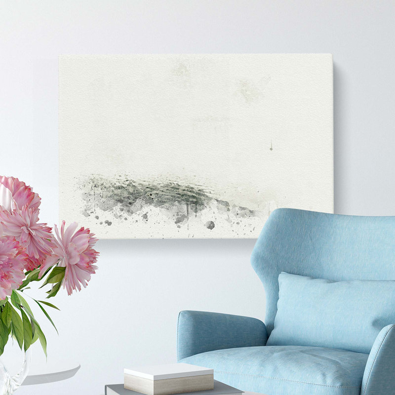 Lonely Boat Upon The Lake In Abstract - Wrapped Canvas, 40cm H x 60cm W x 3cm D