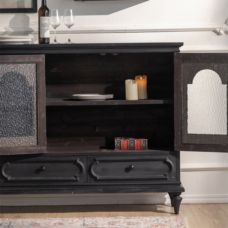 Buffet en bois massif noir