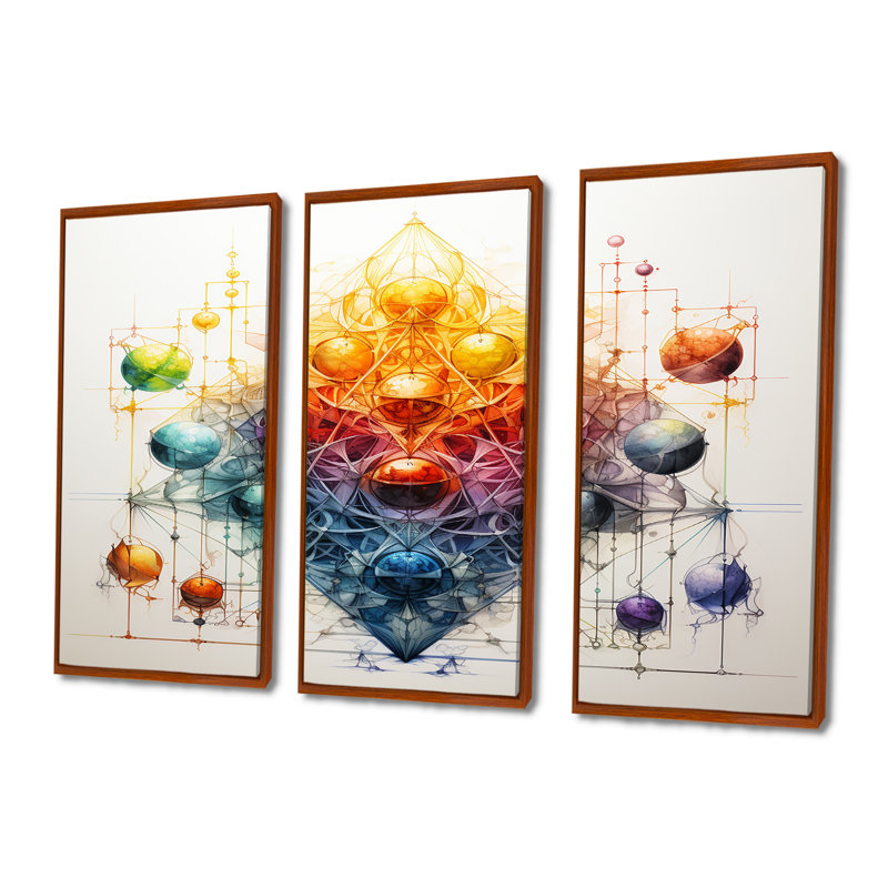 Costel - ensemble de reproduction d'art mural méditation, H 40 po x l 60 po x P 1 po, Cadre flottant brun
