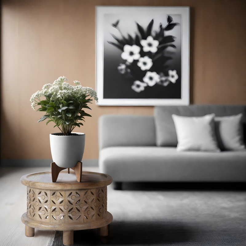 Exquisite Mango Wood Puzzle Accent Table