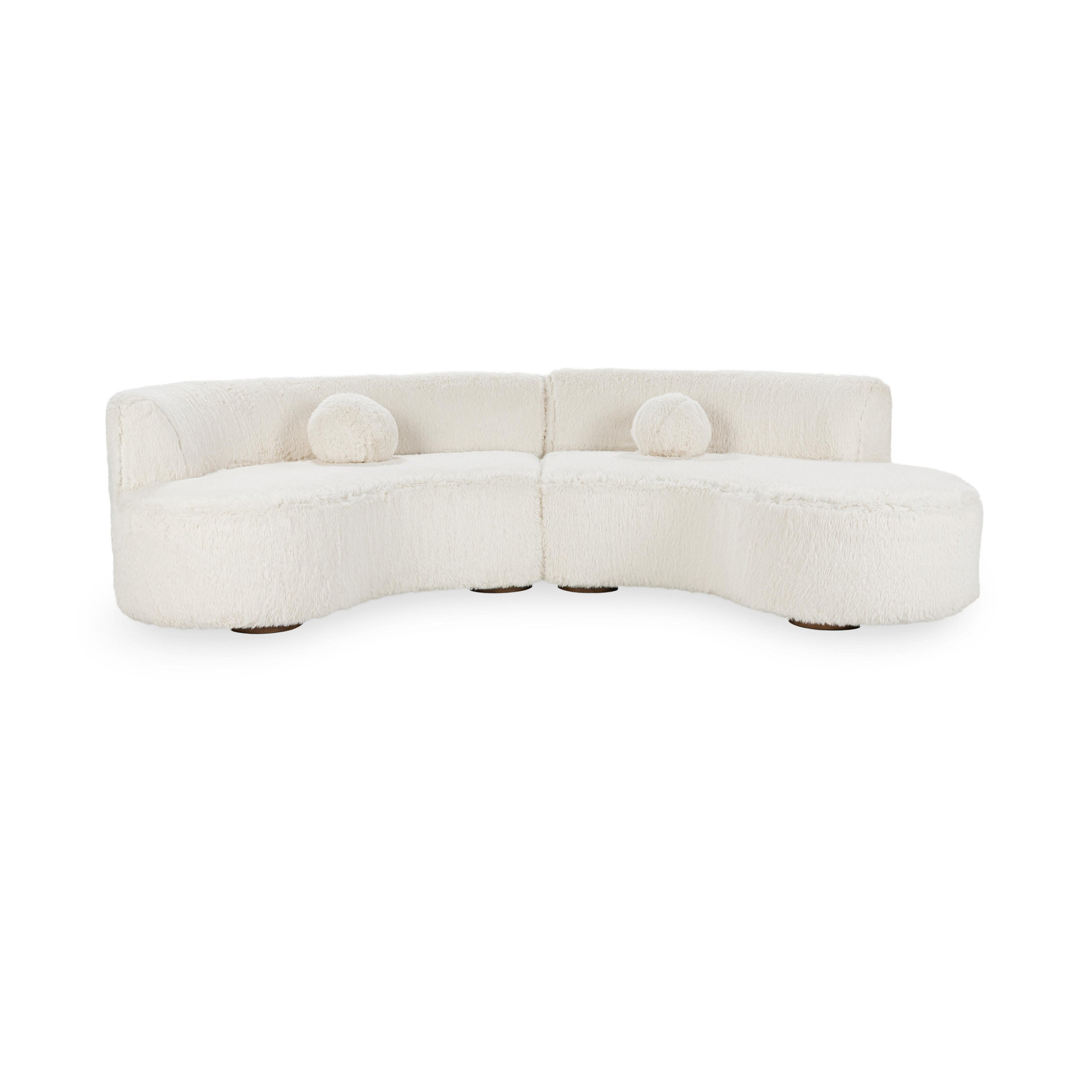Octavia 2 - Piece Upholstered Curved Sectional, Vanilla Plush 