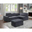 Canapé-lit modulaire en tissu gris foncé de 97 po avec repose-tête réglable et repose-pieds avec rangement Horatio