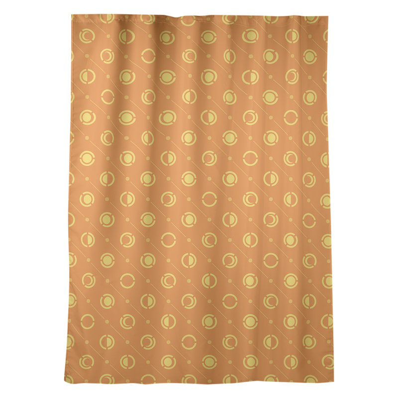 Panneau de rideau simple obscurcissant et isolant avec passe-tringle classique Moon phases, Orange/jaune