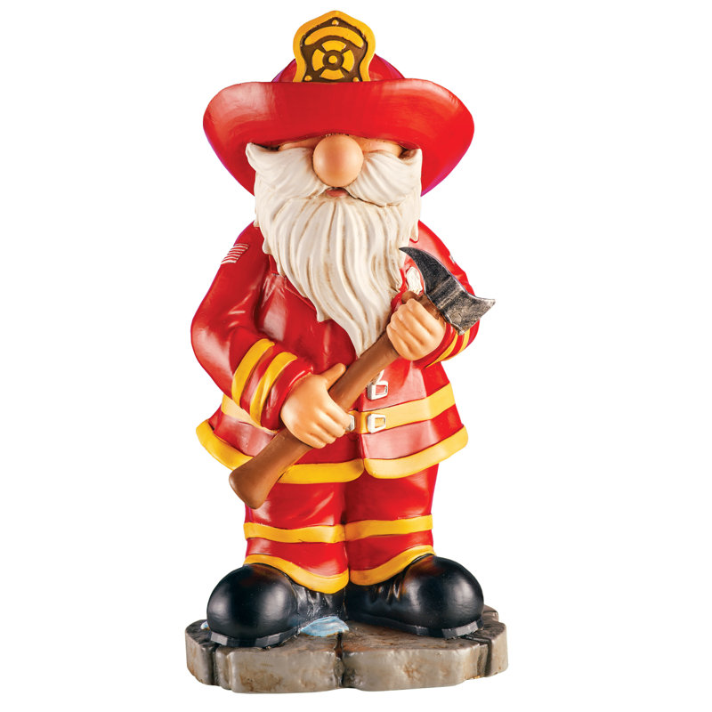 Hand-Painted Fireman Gnome Garden State