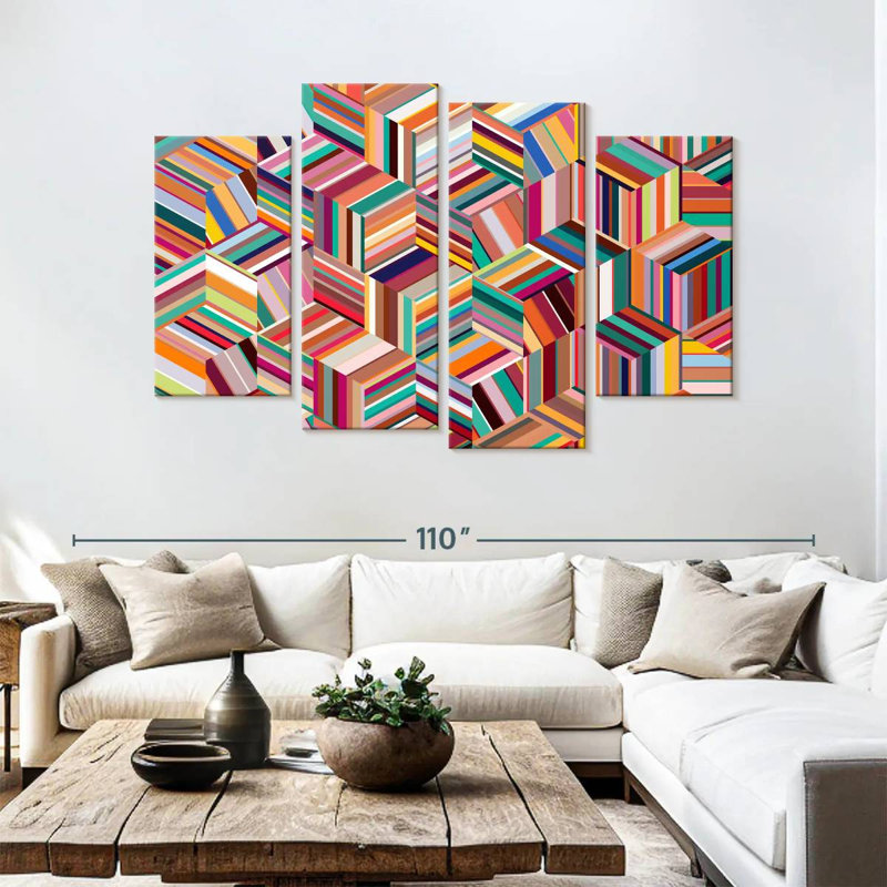 Cubes géométriques abstraits Avery, H 54 po x l 84 po