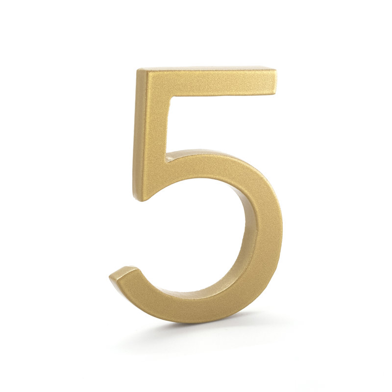 10 in. Flat Floating Mount House Number, Gold