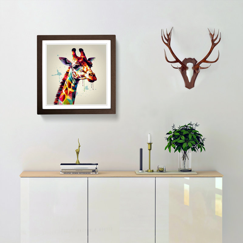 Giraffe - Framed Print, Walnut