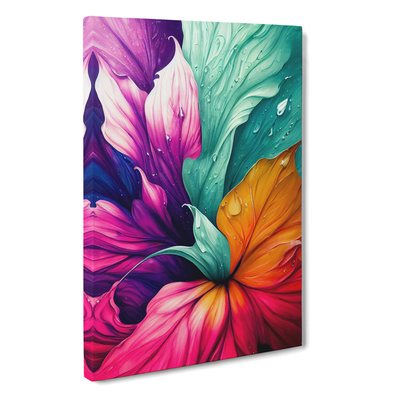 Vibrant Flowers No.8 - Wall Art, Wrapped Canvas, 50cm H x 35cm W, No Matte