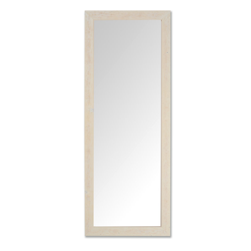 Granger Solid Wood Flat Wall Mirror, Shabby White