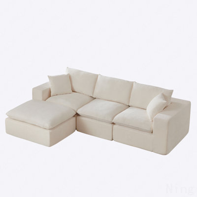Modern Chenille Cloud Sofa, Freely Combinable, Comfortable To Sit On