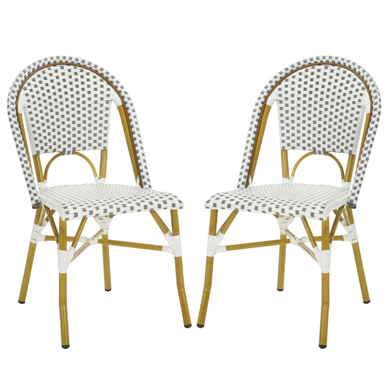 Outdoor Charisse Stacking Dining Chair, Grey/White