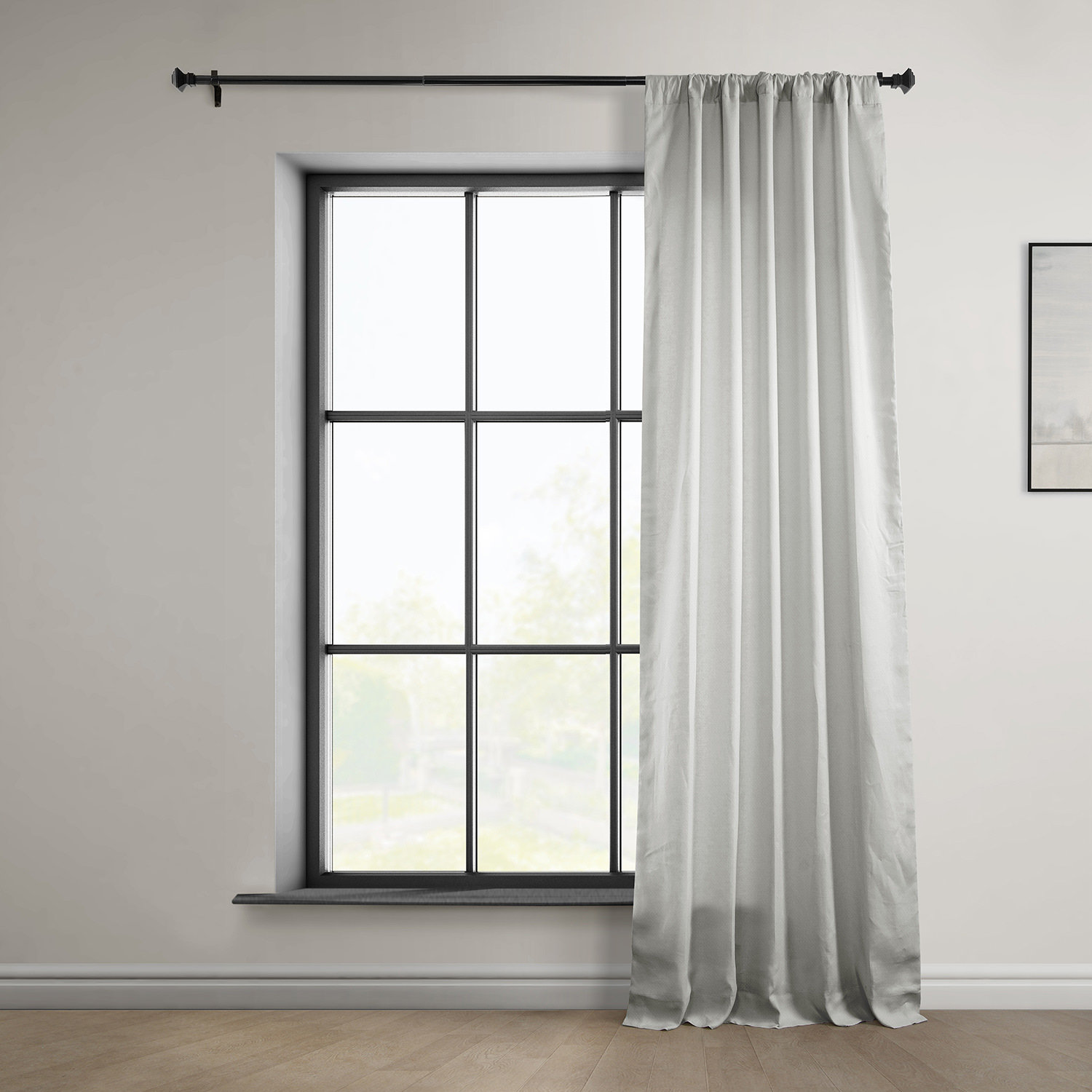 Britt 100% Euro Chic Linen Curtains - Single Panel Drape, 50" W x 84" L, Light Greige