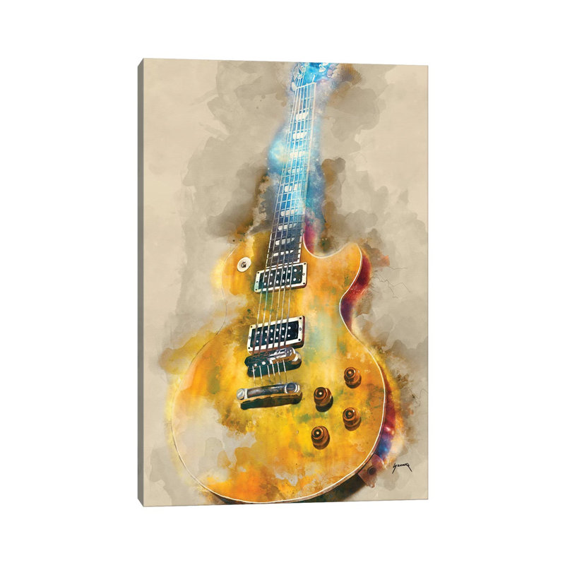 Vintage Electric Guitar - Wrapped Canvas Gallery-Wrapped Canvas Giclée, 30.48 cm H x 45.72 cm W